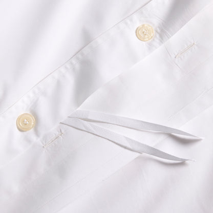 White Italian Percale Duvet Set with button closures and interior ties.