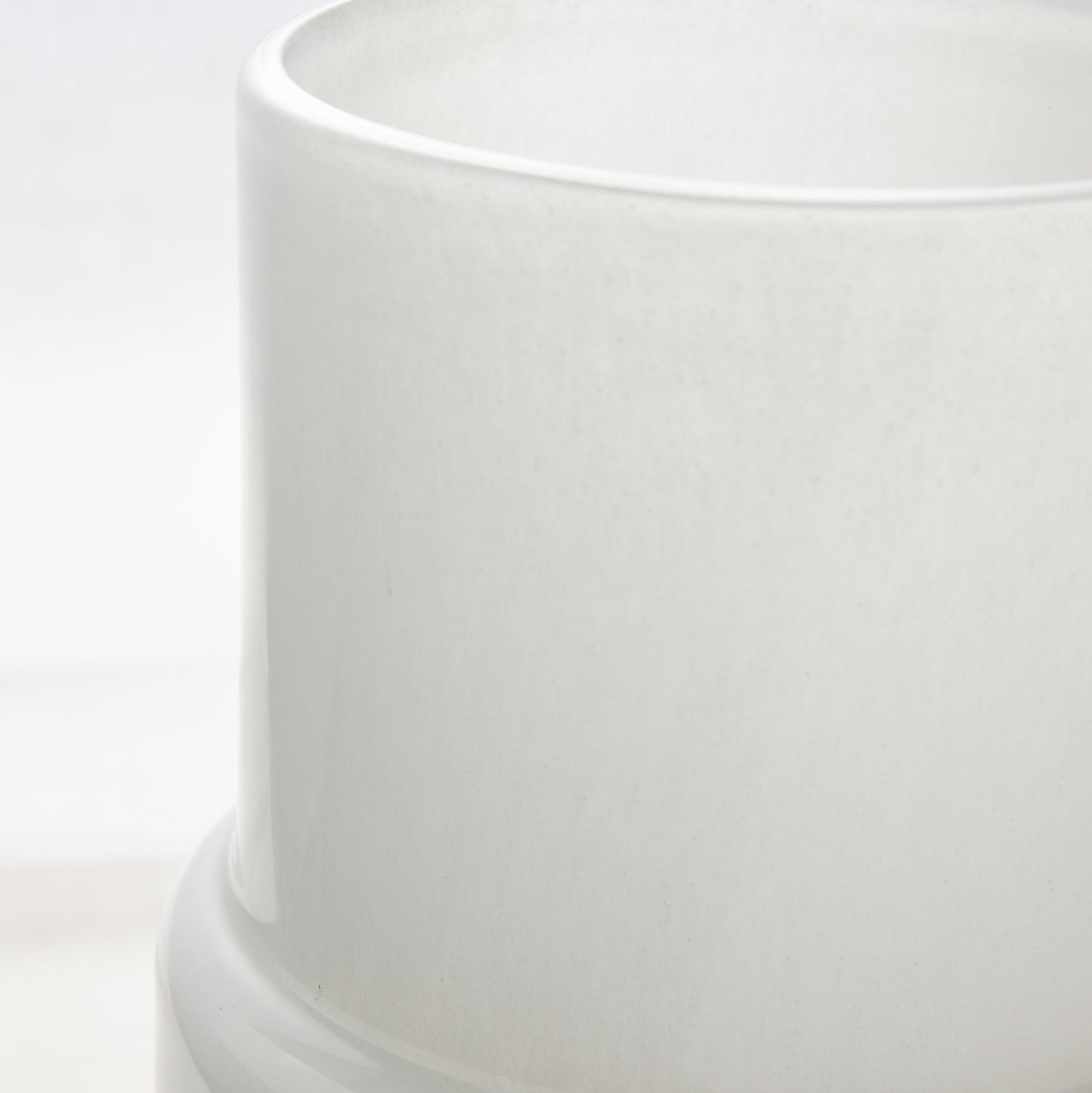 Oversized opaque white Maartje vase, handblown glass, 8.7"H, with a smooth, matte finish.