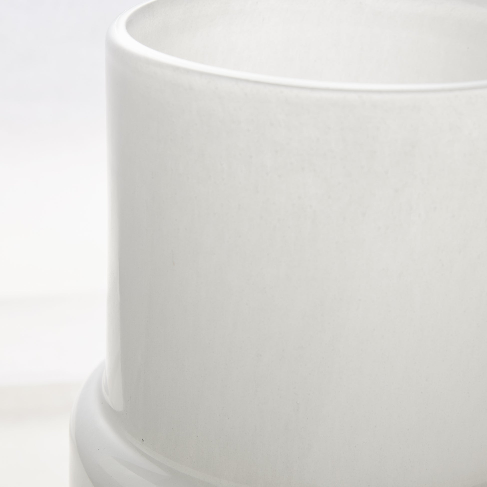 Oversized opaque white Maartje vase, handblown glass, 8.7"H, with a smooth, matte finish.