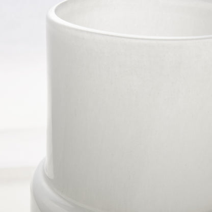 Oversized opaque white Maartje vase, handblown glass, 8.7"H, with a smooth, matte finish.