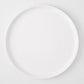 HG White Melamine Dinner Plate, 10.6"Dia, modern lipped design.