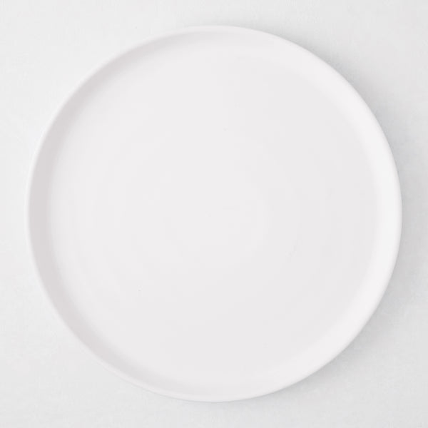 HG White Melamine Dinner Plate, 10.6"Dia, modern lipped design.