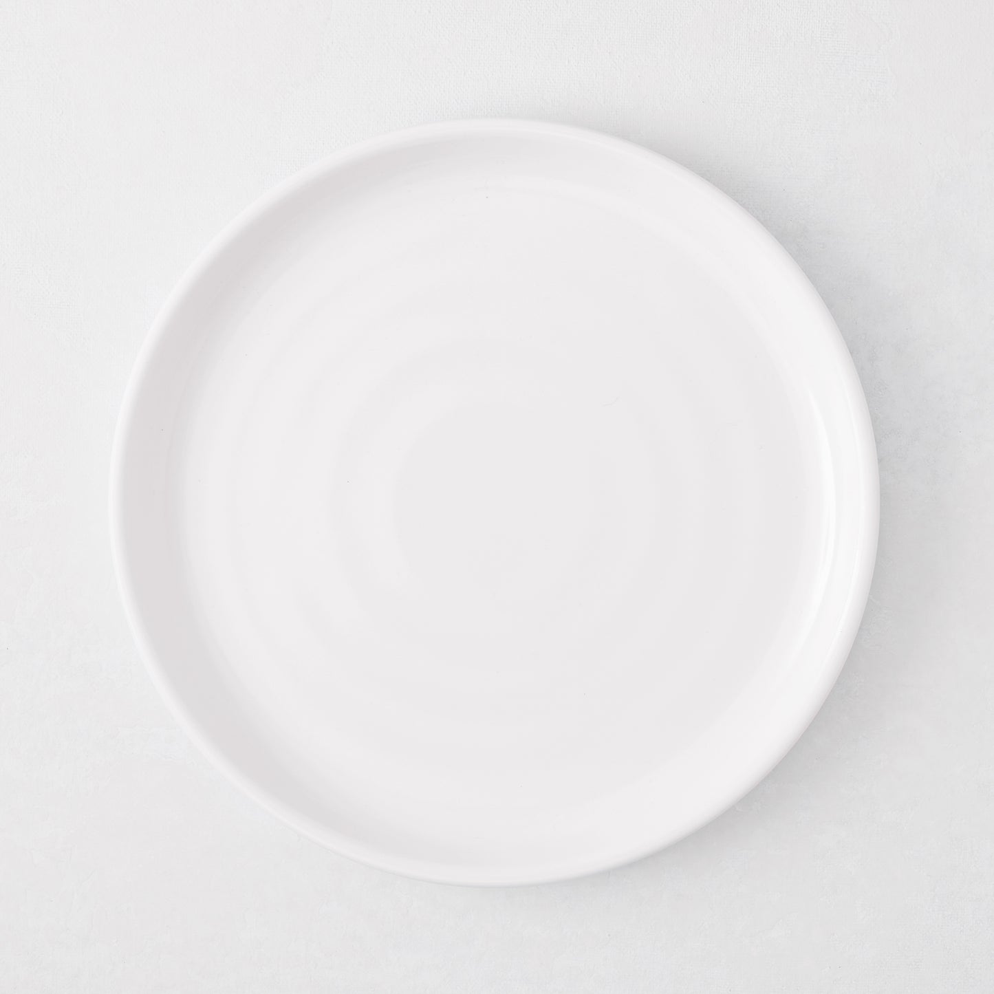HG White Melamine Salad Plate, 8"Dia, modern lipped design.