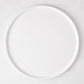 HG White Melamine Serving Platter, 15"Dia, with a modern lipped design.