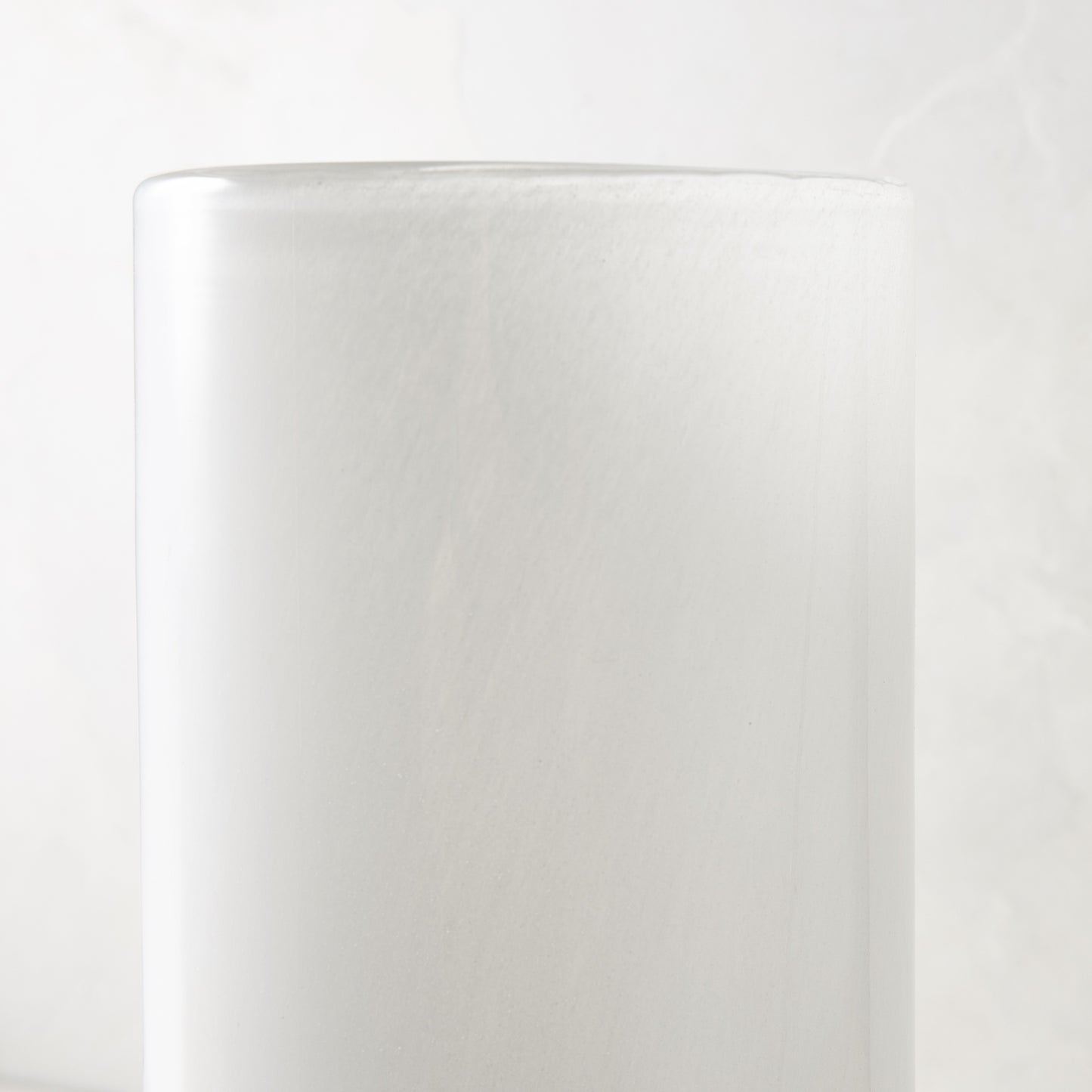 Oversized opaque white handblown glass Grando vase, 18.8"H.