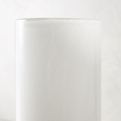 Oversized opaque white handblown glass Grando vase, 18.8"H.
