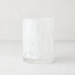 White Spotted Double Old Fashioned Glass, clear glass with white spots, 12oz, 3"Dia x 4.25"H.