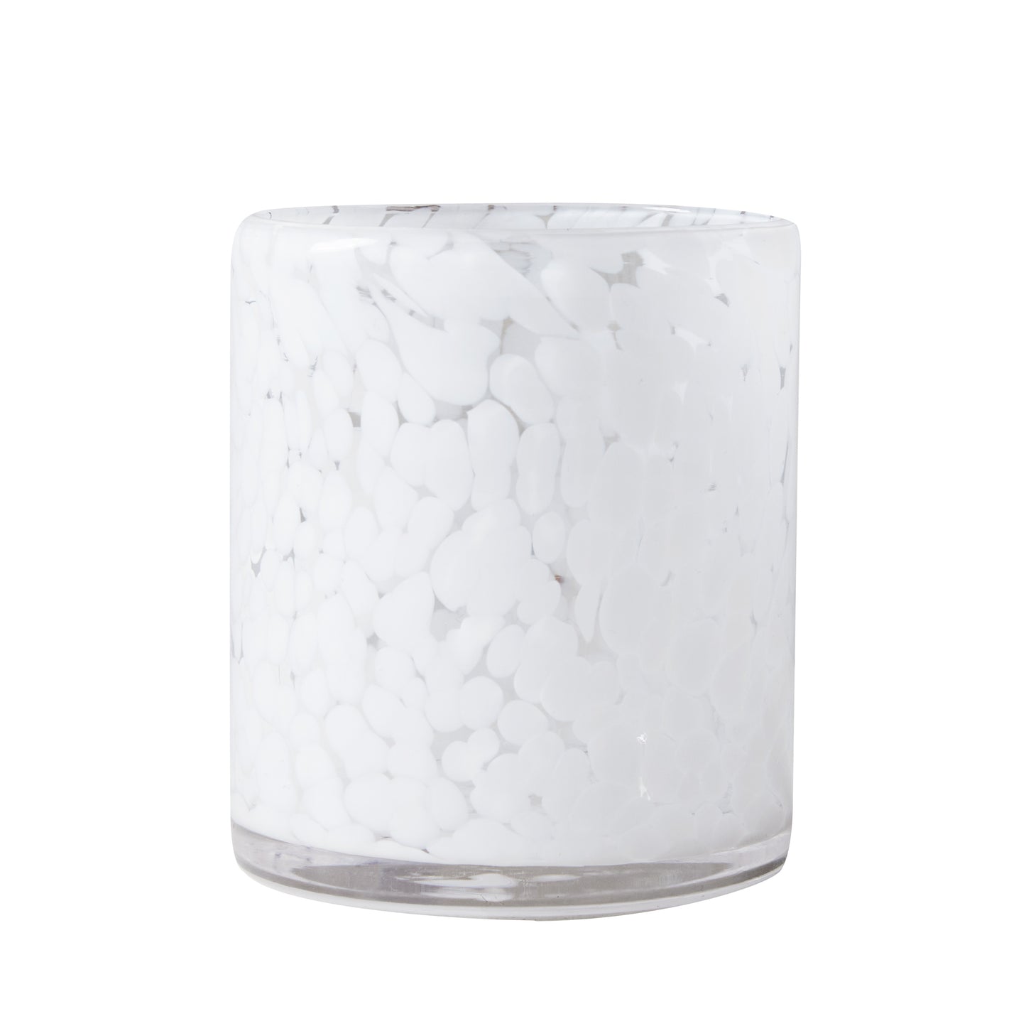 White Tortoise Double Old-Fashioned Glass, 15oz, with modern white tortoise pattern on mouth-blown glass.