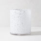 White Tortoise Double Old-Fashioned Glass, 15oz, mouth-blown glass with modern white tortoise pattern.