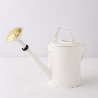 HG Garden White Zinc Watering Can, 9 Liter