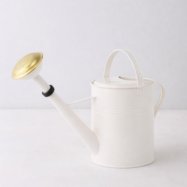 HG Garden White Zinc Watering Can, 9 Liter