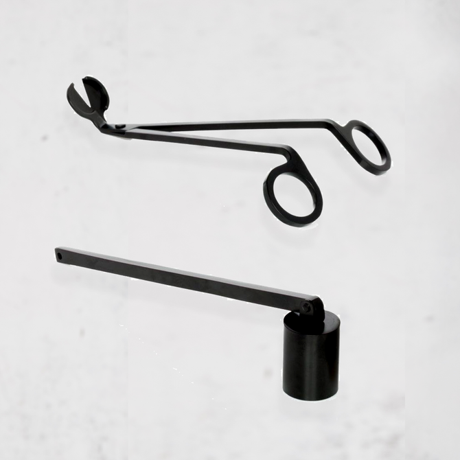 Black Matte Candle Wick Trimmer & Snuffer Set - Hudson Grace Black Matte Candle Wick Trimmer & Snuffer Set - Hudson Grace