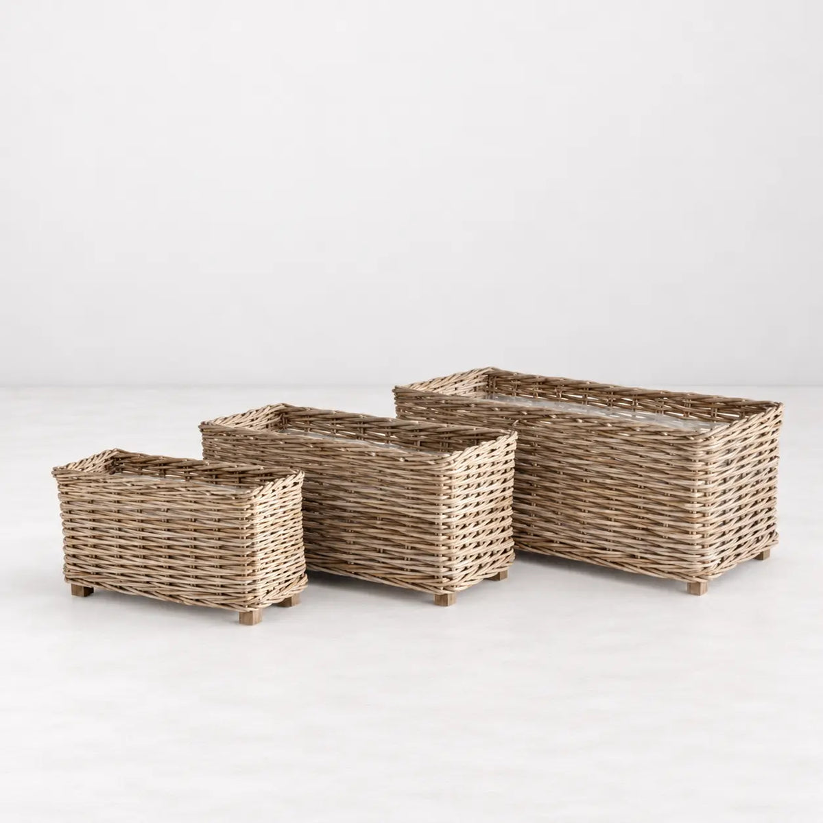 Woven Rattan Haley Planters, set of 3 