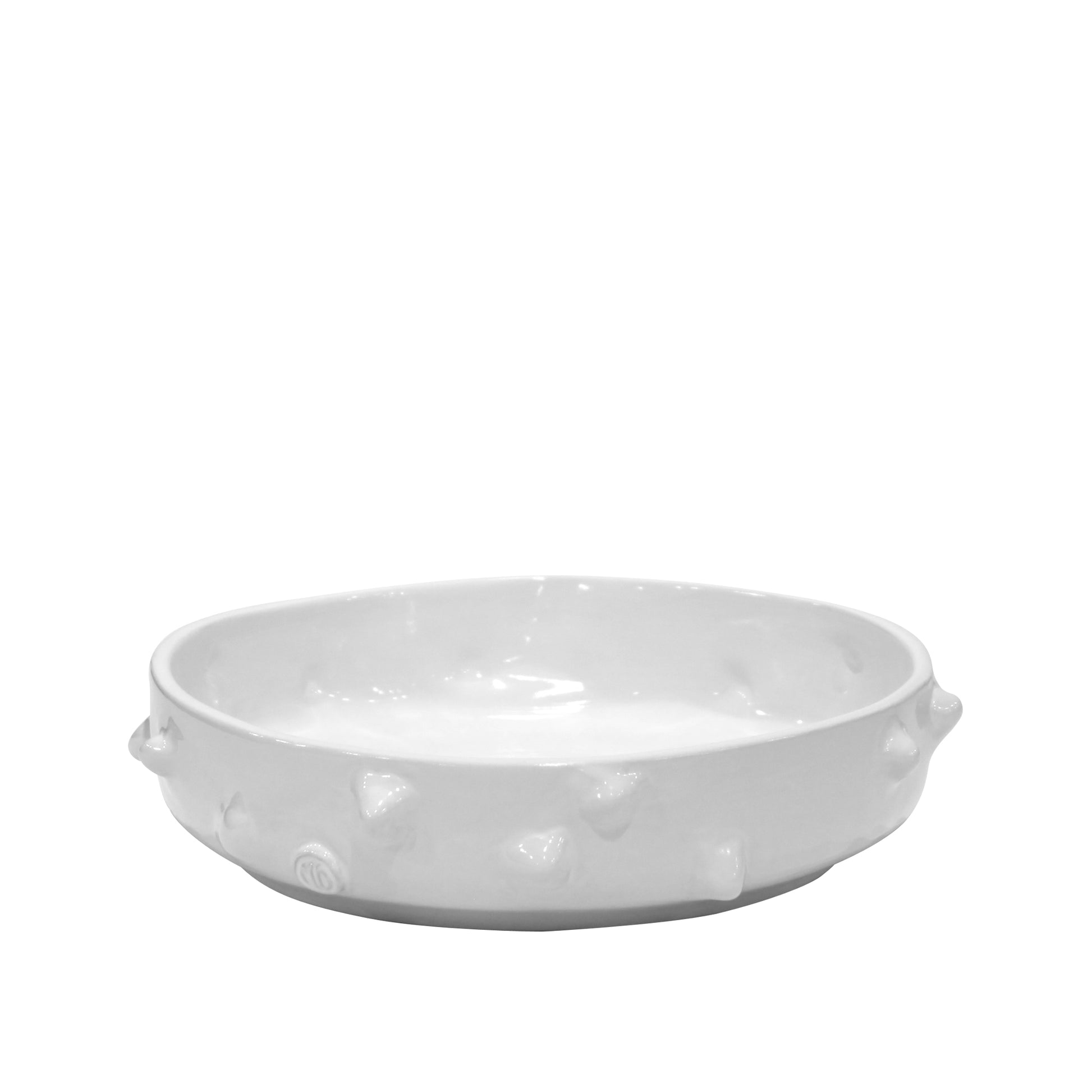 White Ceramic Pedestal Fruit Bowl - Hudson Grace