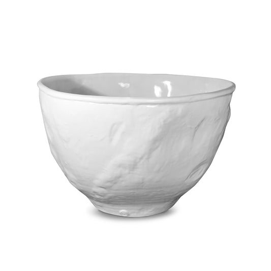handmade uneven white ceramic bowl 