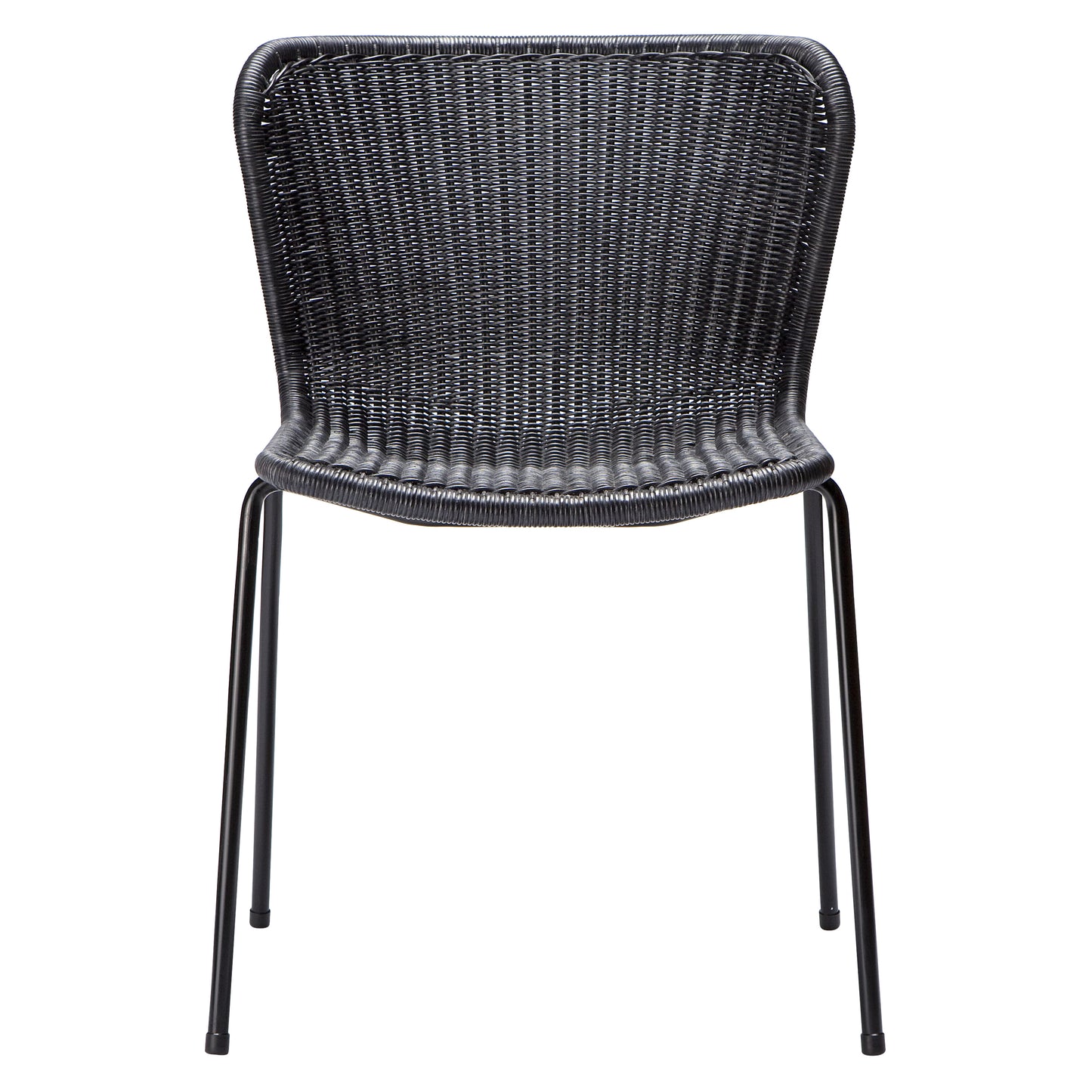 charcoal black rattan dining chair