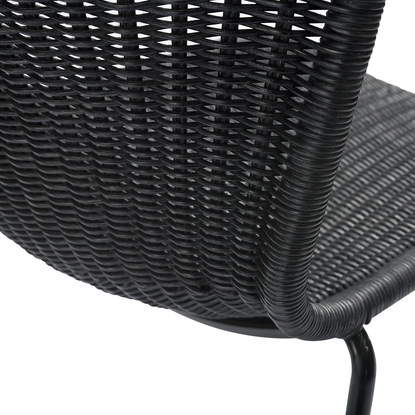 sleek all black rattan dining chair
