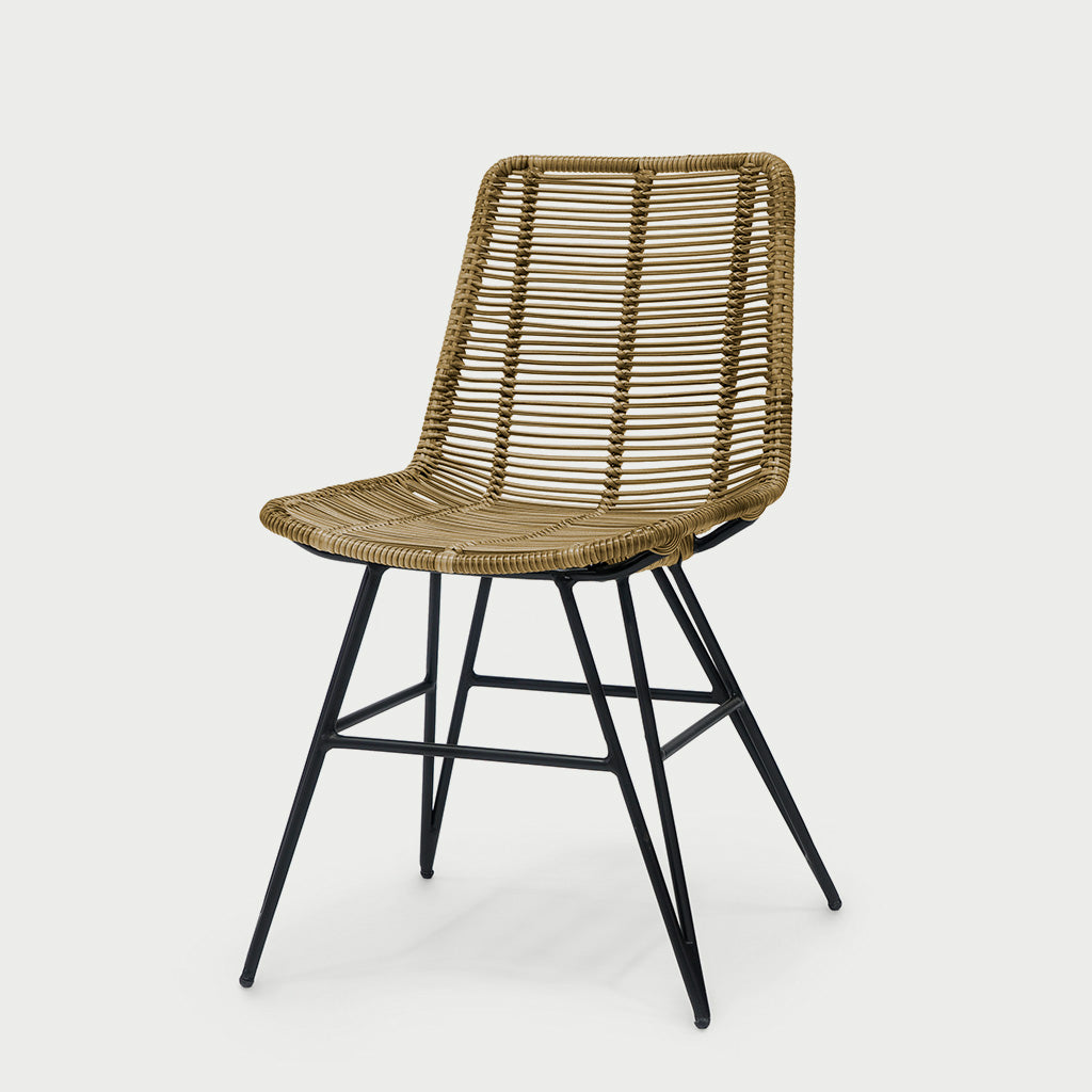 Natural woven wood dining chair 