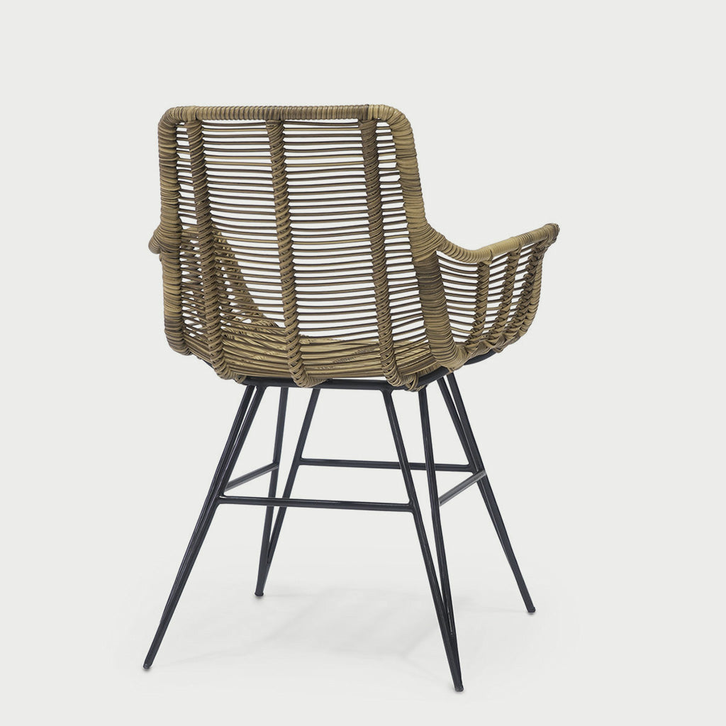 Hermosa Natural Rattan Arm Dining Chair