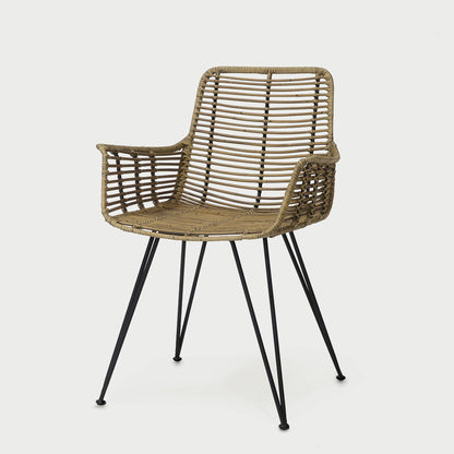 Hermosa Natural Rattan Arm Dining Chair
