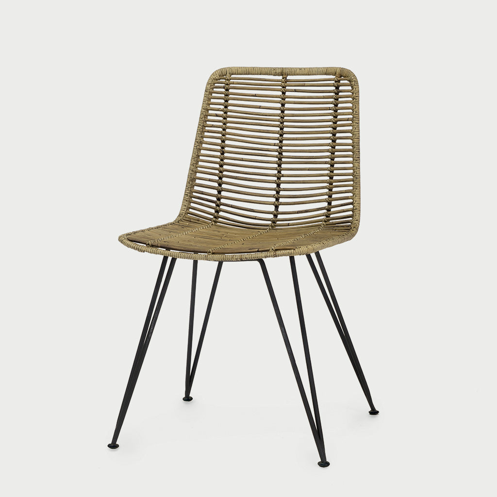 Natural rattan dining chair 