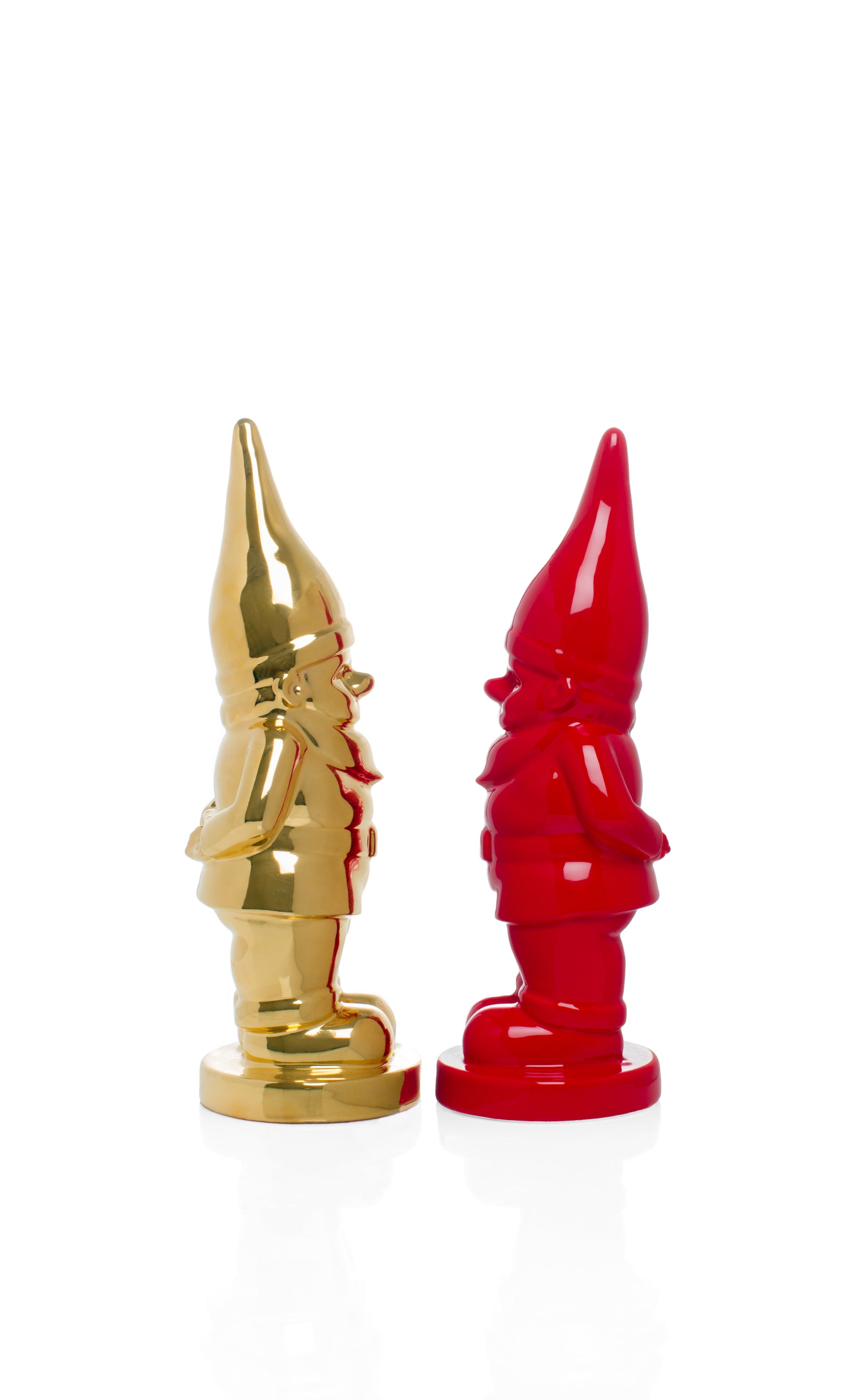 gold and red gnome decoration