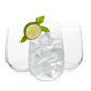 Stemless Glasses with water, lime, and mint