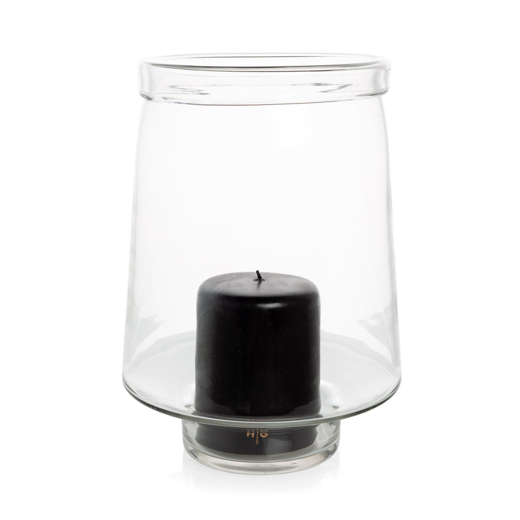 Large Antwerp Glass Hurricane Candle Holder with Cup - Hudson Grace