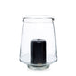 medium round small foot glass candle holder 