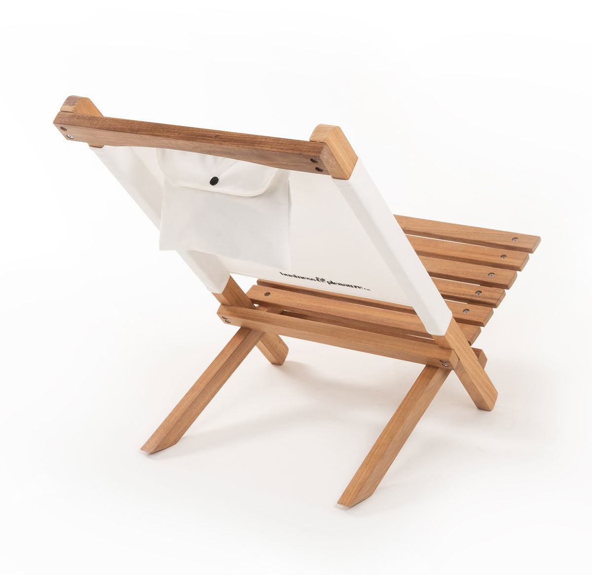 White Canvas Small Portable Outdoor Beach Chair with pocket