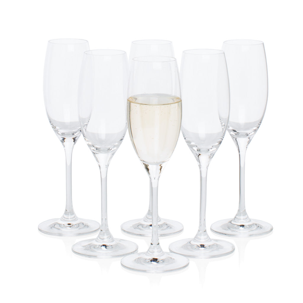 Crystal Martini Stem Glasses, Set of 6 - Hudson Grace