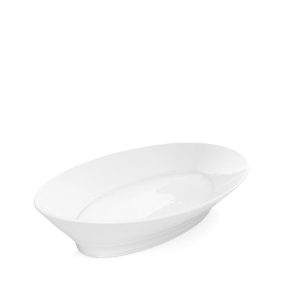Deep white porcelain serving platter oval 