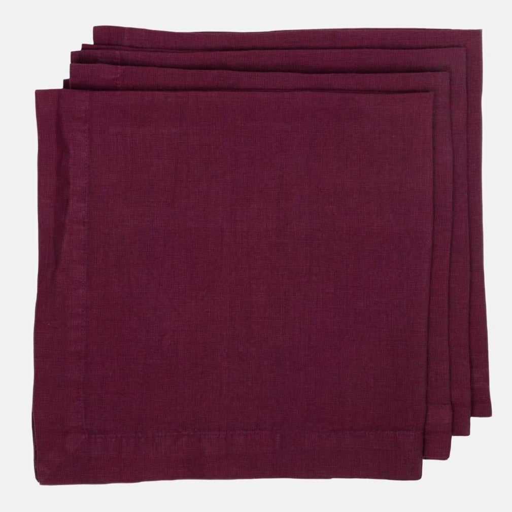 Hudson Grace purple square linen napkin oversized