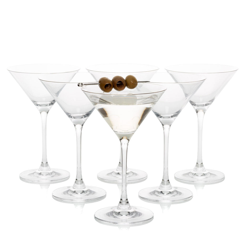 Crystalia Martini Glasses Set of 4, Perfect Clear Cocktail Glasses, 6 oz  Capacity