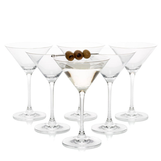 Crystal Martini Glasses, Set of 6