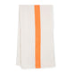 White and orange stripe tea towel 