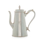 delicate vintage silver coffee pot with large handle and small spout