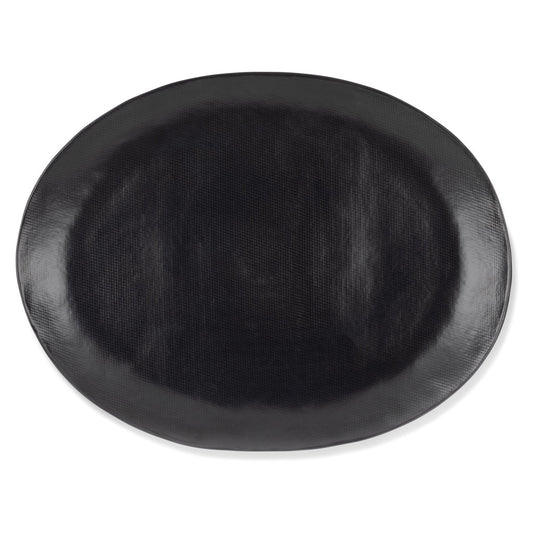 Large black graphite textured serving platter 