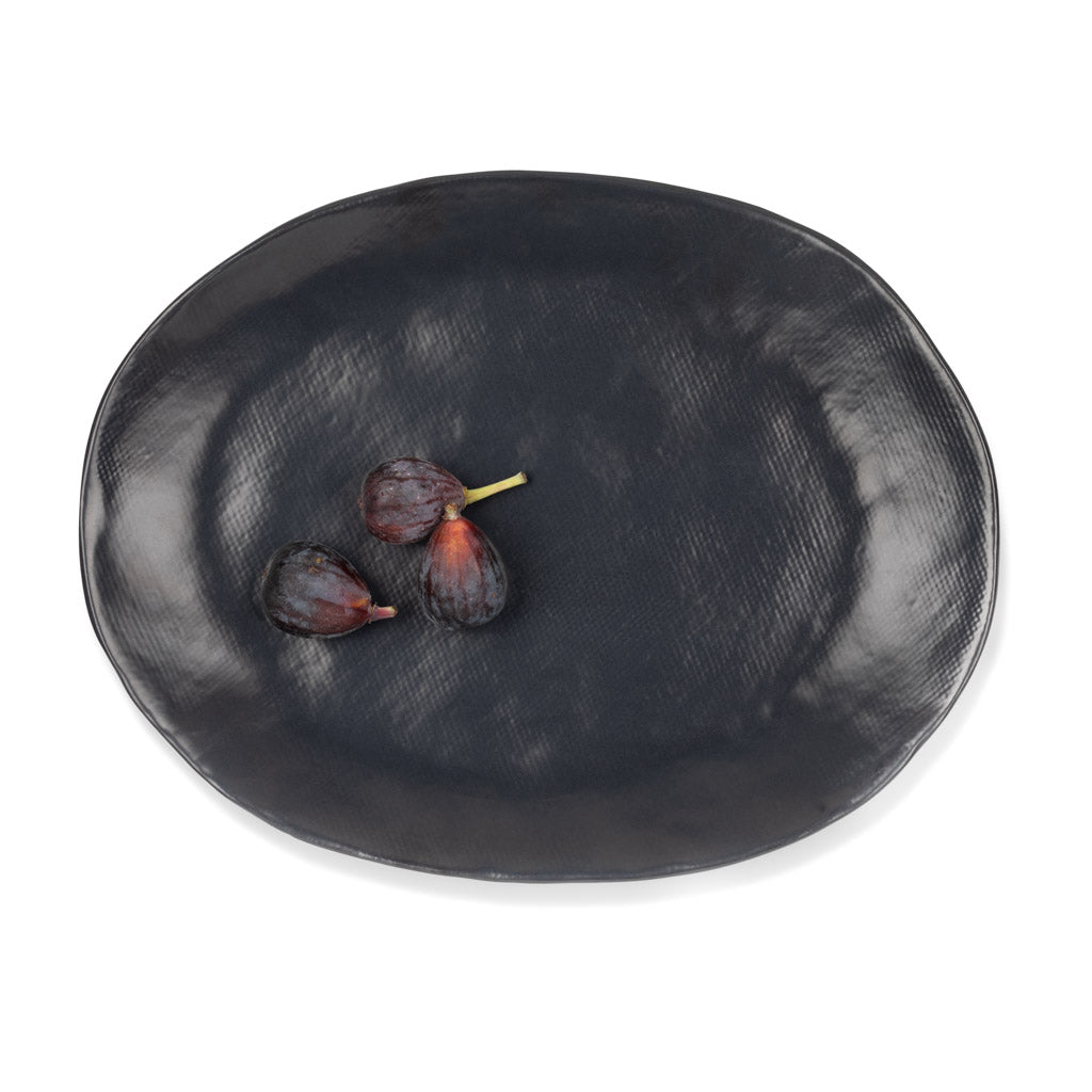 small matte black graphite serving platter