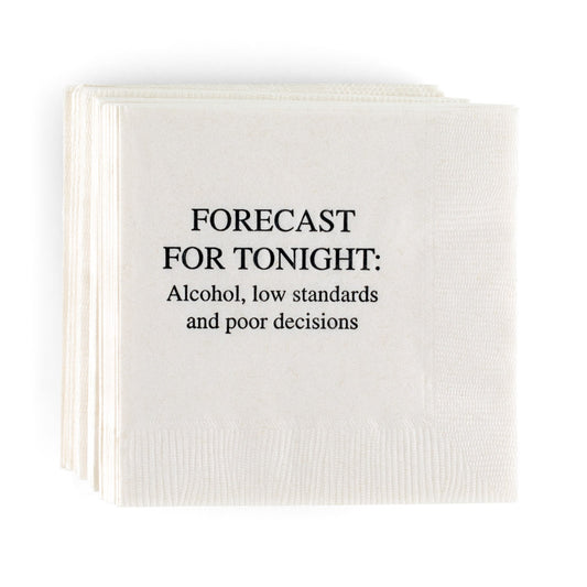 "Forecast For Tonight" Paper Cocktail Napkins, Set of 50 by Hudson Grace