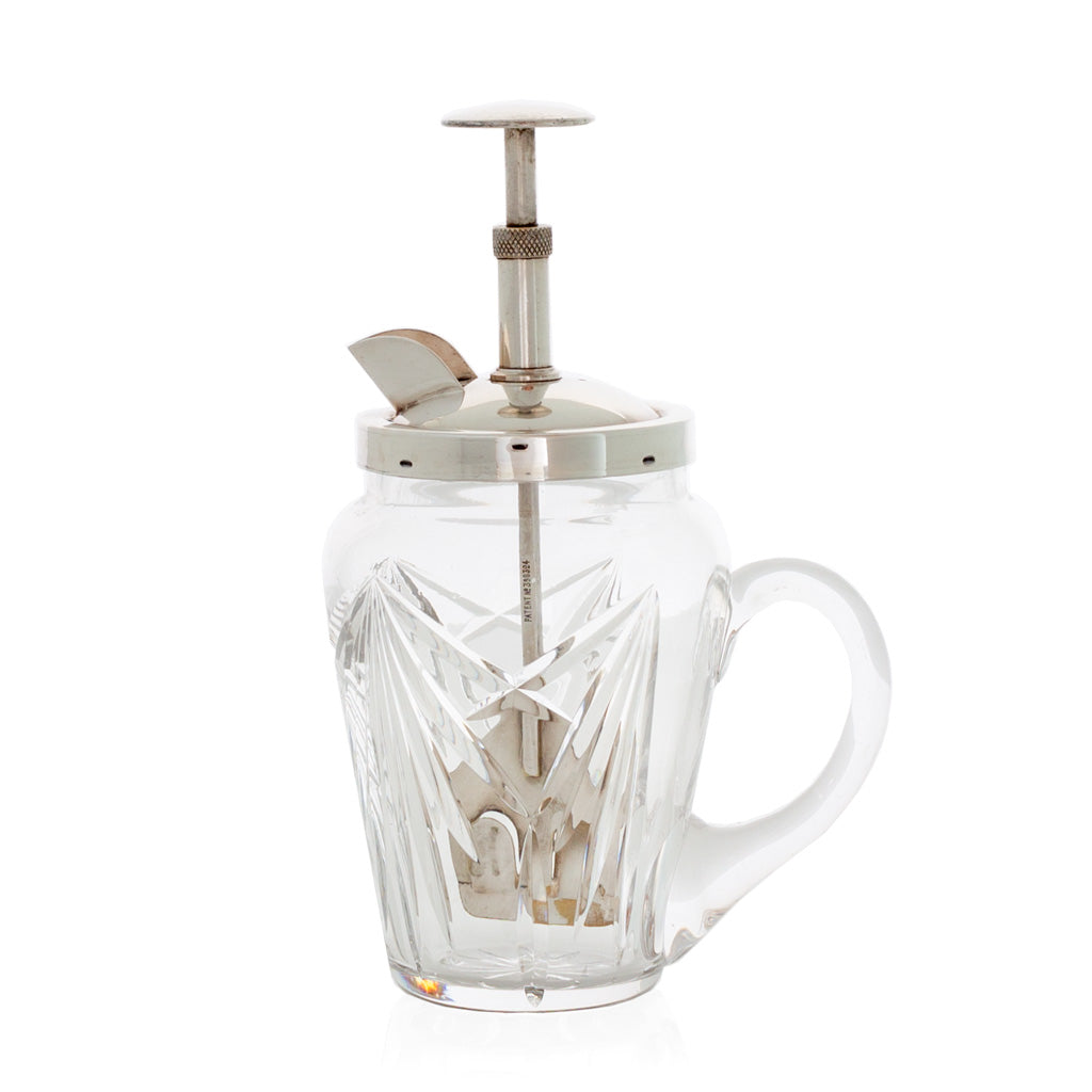 Vintage crystal and silver jug with paddle mixer