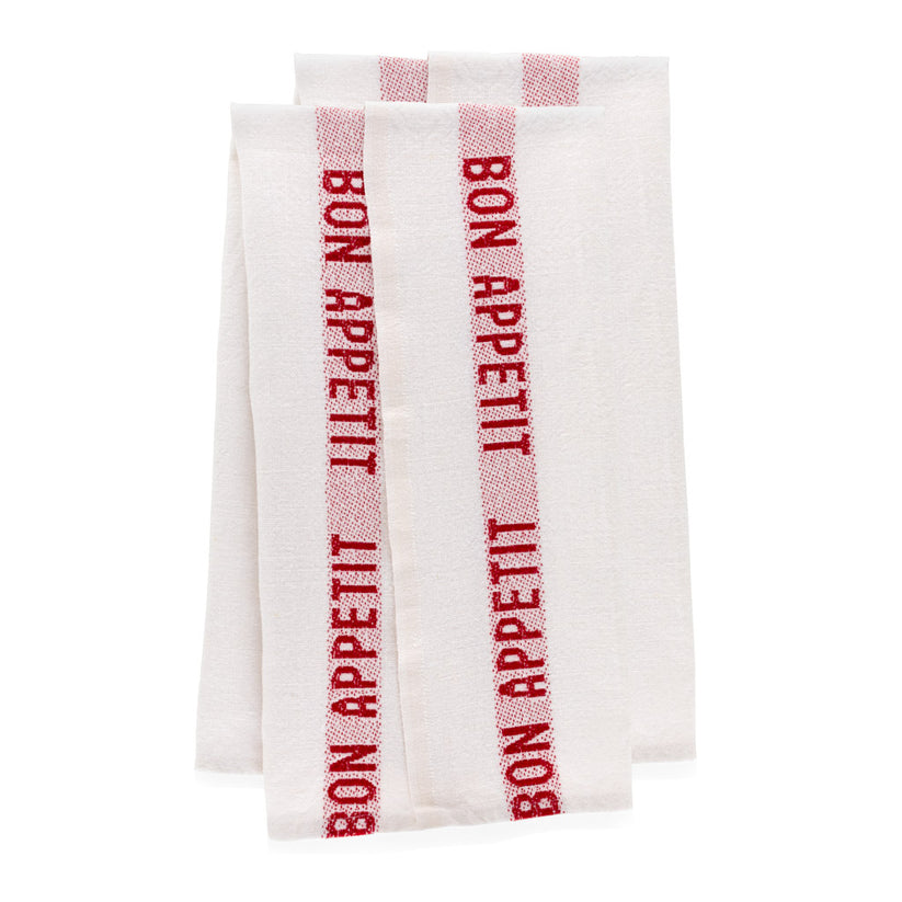 Red "Bon Appetit" Hand Towel Set Hudson Grace