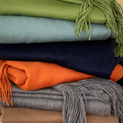 colored cashmere throws 