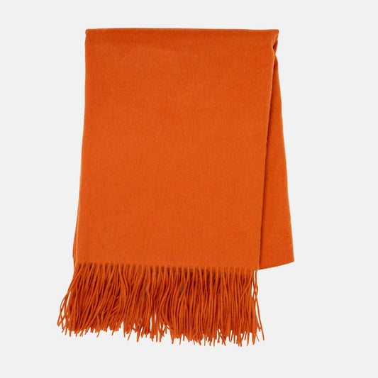 bright orange cashmere throw blanket 