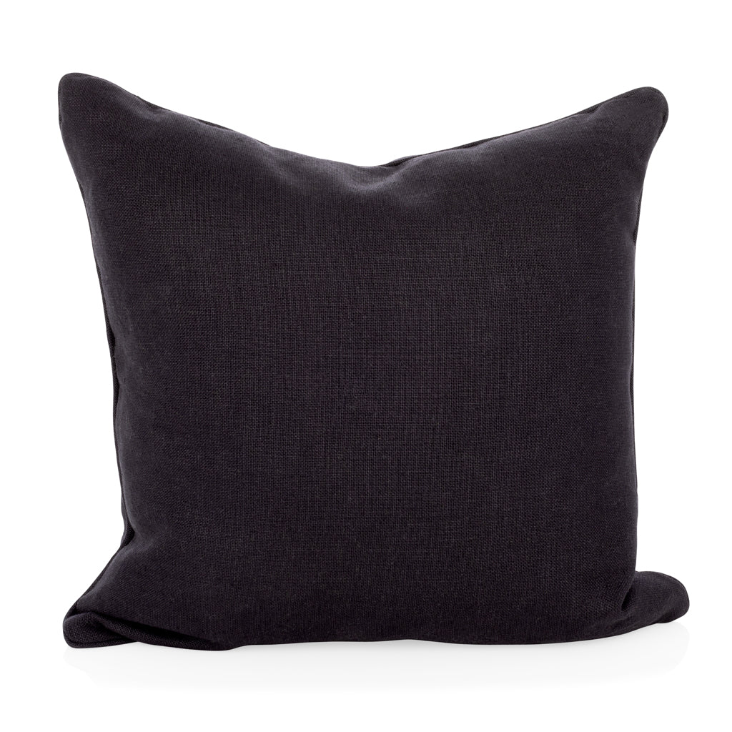 black decorative square throw pillow linen comfy 