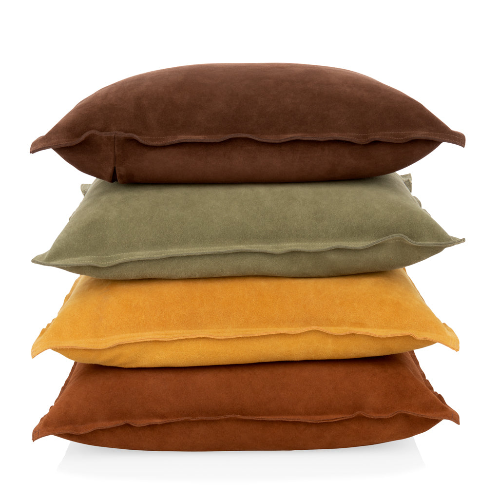neutral comfortable suede pillow square'
