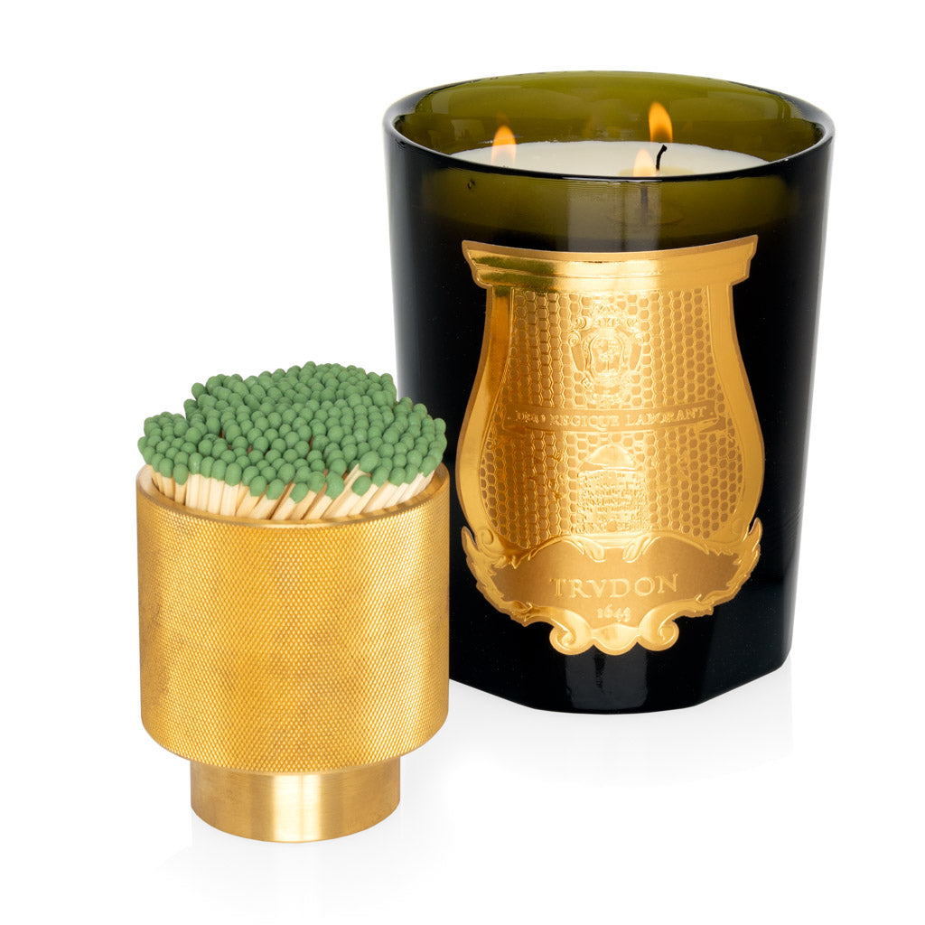 gold match striker with cire trudon black and gold candle