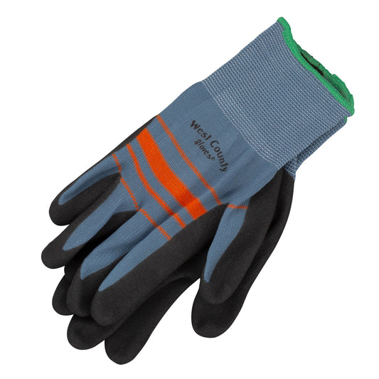 slate orange and green garden gloves