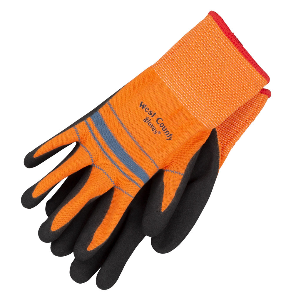 orange garden gloves