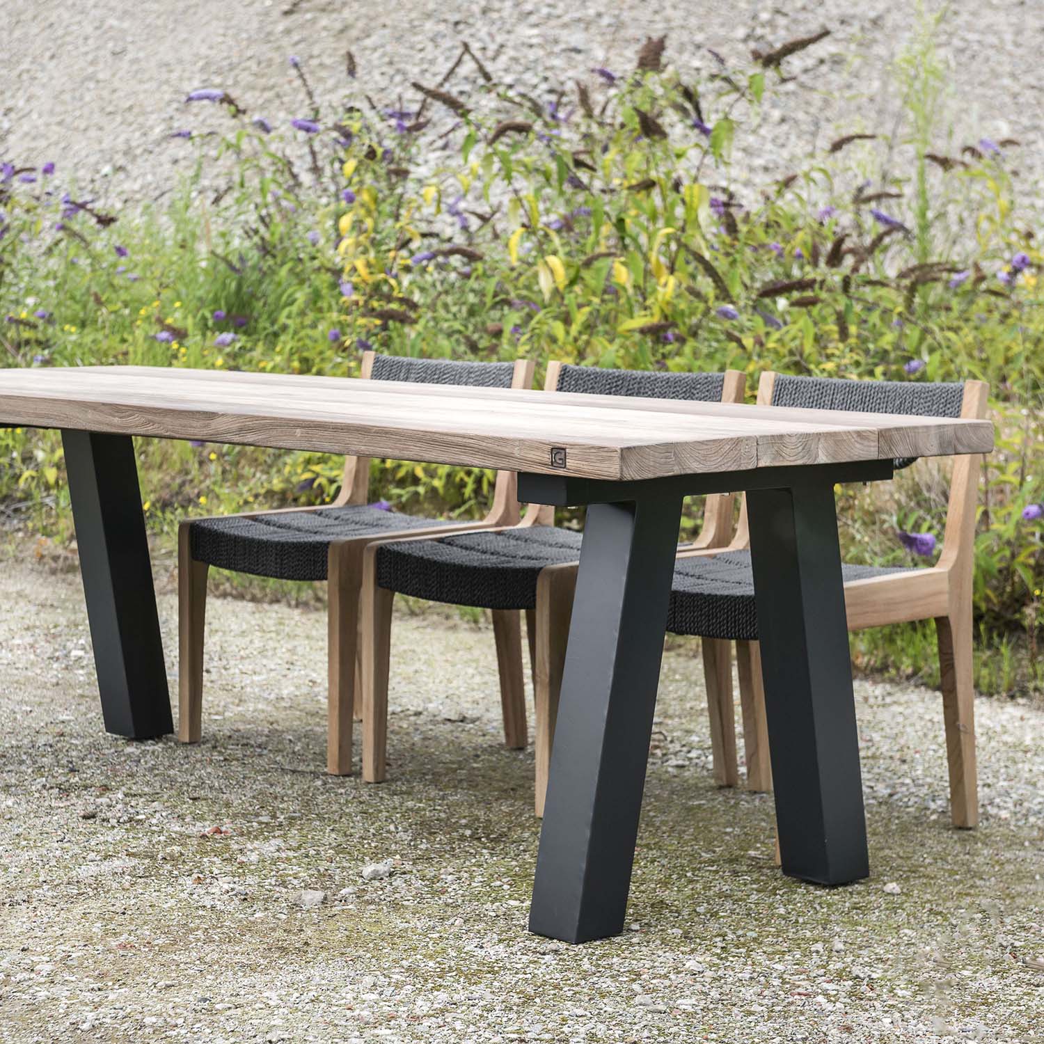 simple rustic large garden table natural wood 